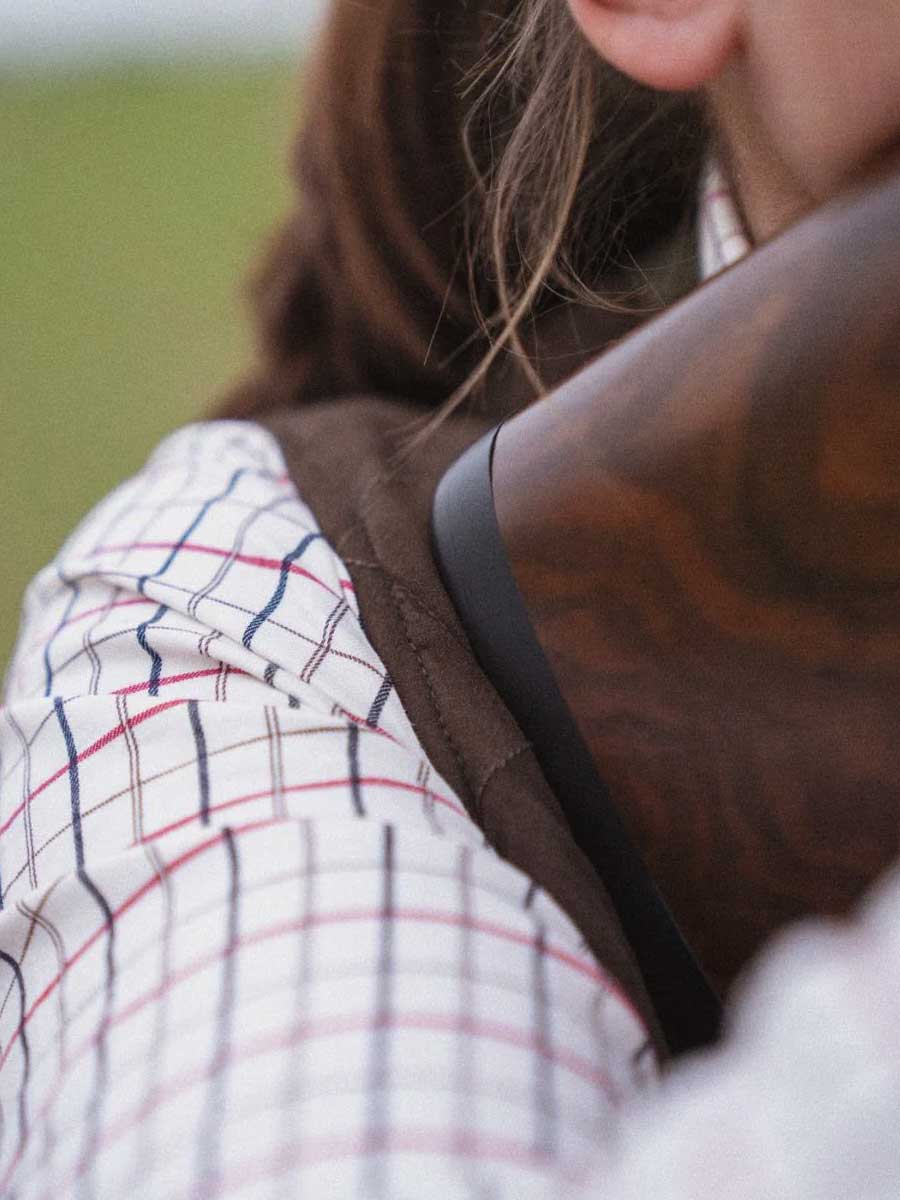SEELAND Kerry Shooting Shirt - Women's - Cabernet / Blue Check