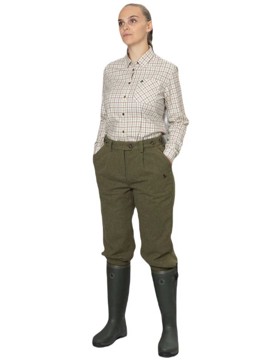 SEELAND Kerry Shooting Shirt - Women's - Cabernet / Blue Check