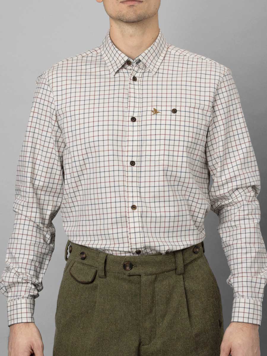 SEELAND Oxford Shooting Shirt - Mens - Grape Leaf/Terracotta Check