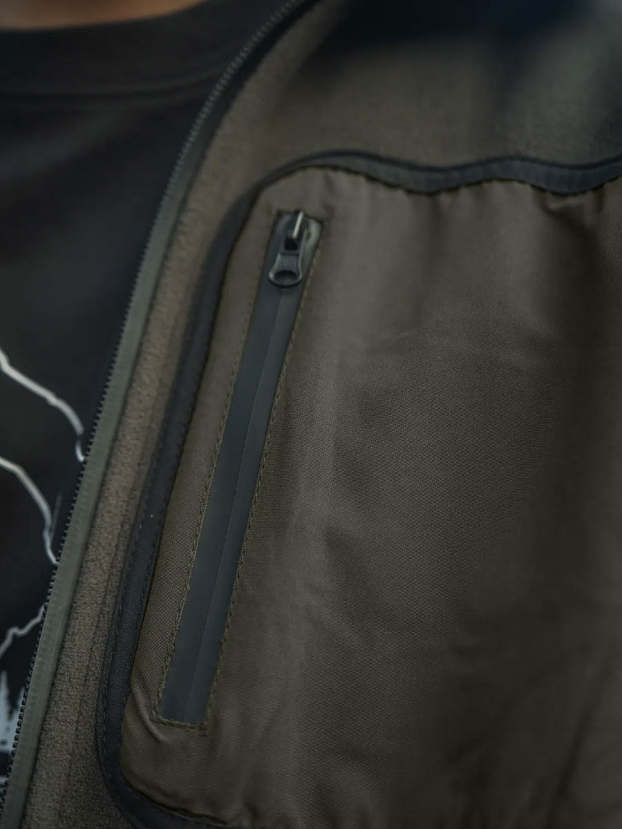 SEELAND Rogue Solid Reversible Fleece - Mens - Grizzly / Demitasse Brown