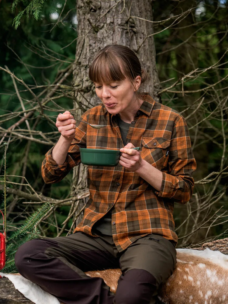 SEELAND Skye Flannel Shirt - Women's - Grizzly Brown / Terracotta Check - image 6