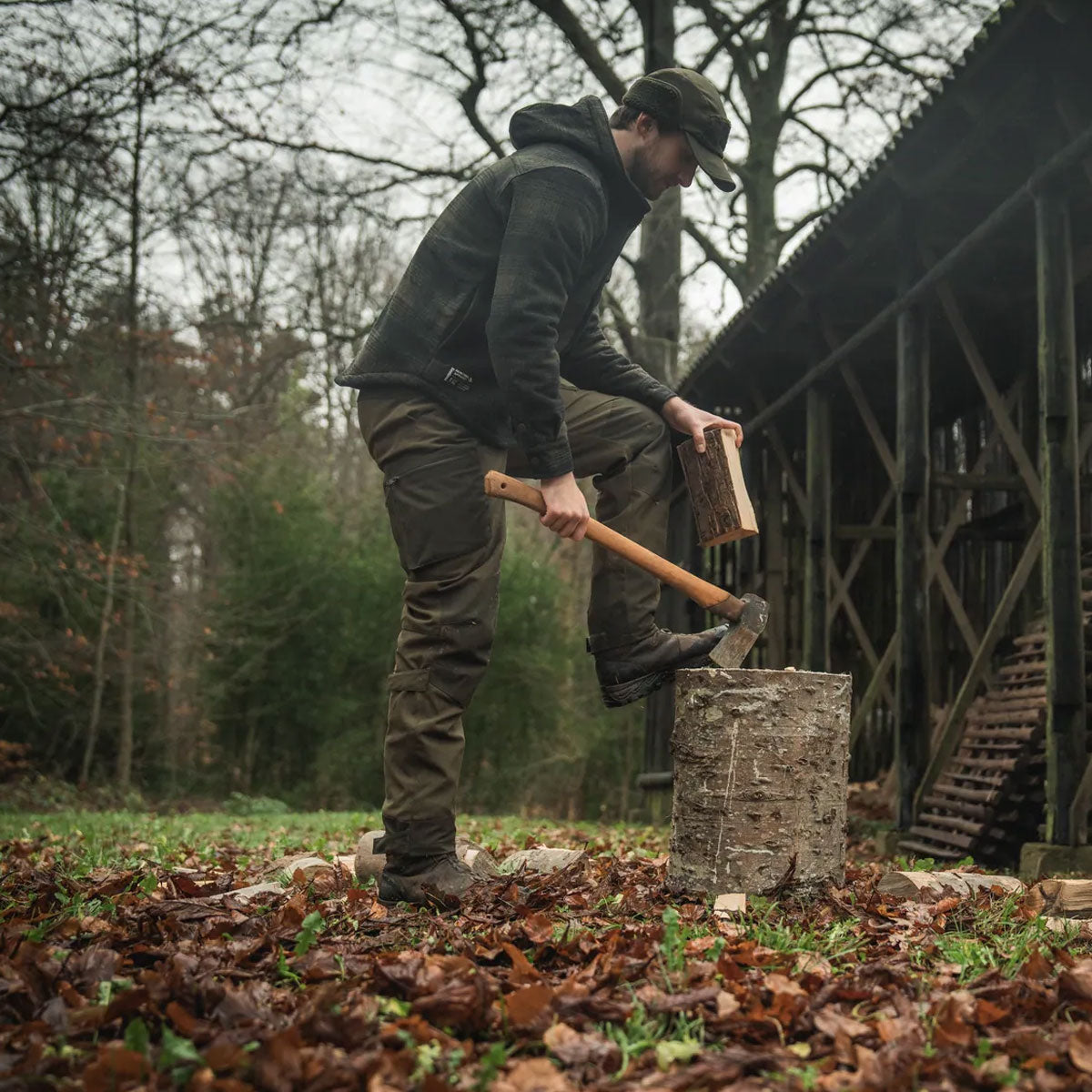 SEELAND Teddy Fold Down Cap - Pine Green
