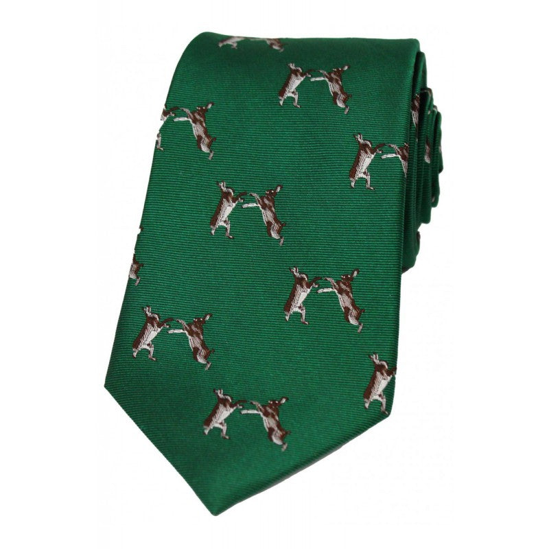 SOPRANO Boxing Hares Country Silk Tie - Racing Green Soprano