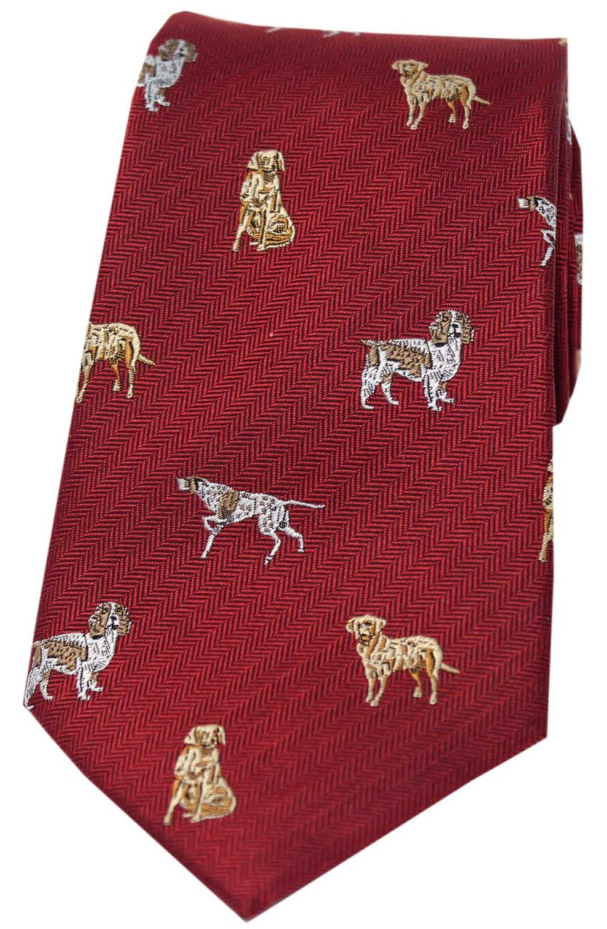 SOPRANO Dogs Silk Country Tie - Red Soprano
