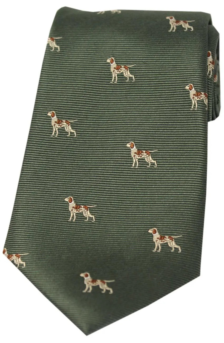 SOPRANO Fox Hounds Silk Country Tie - Moss Green Soprano