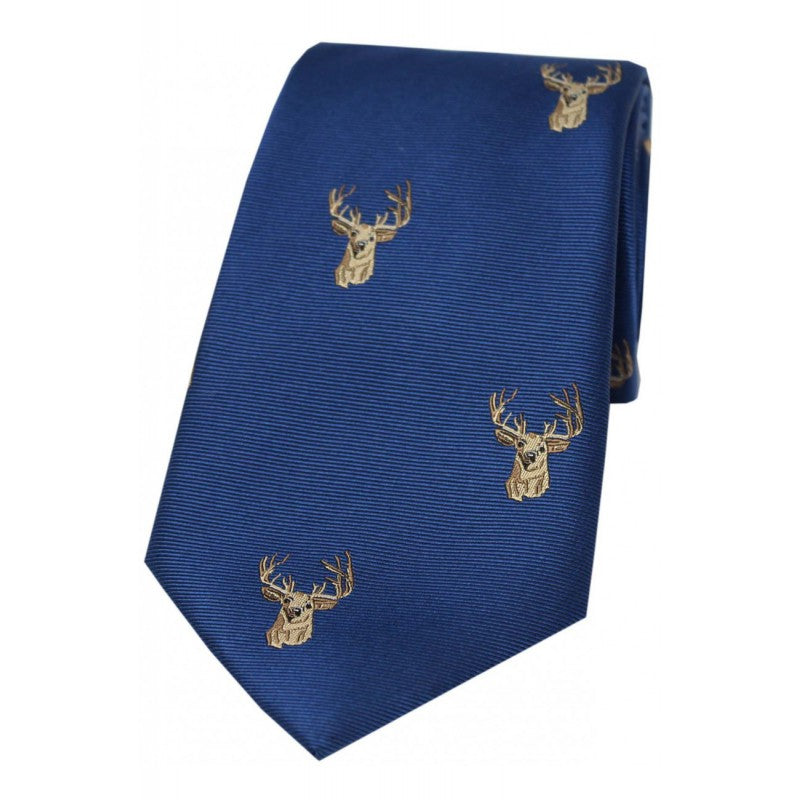 SOPRANO Stags Head Silk Country Tie - Blue Soprano
