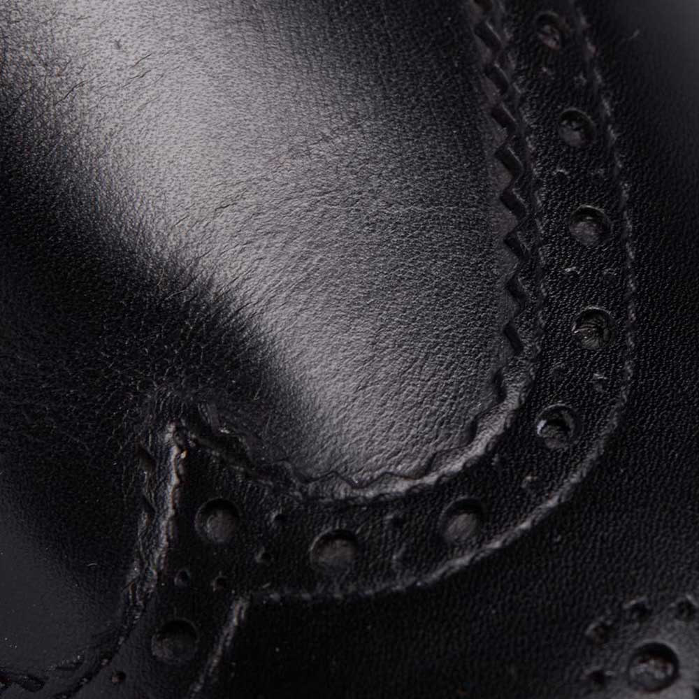 Tricker's Henry Elastic Brogue Boots - Black Calf