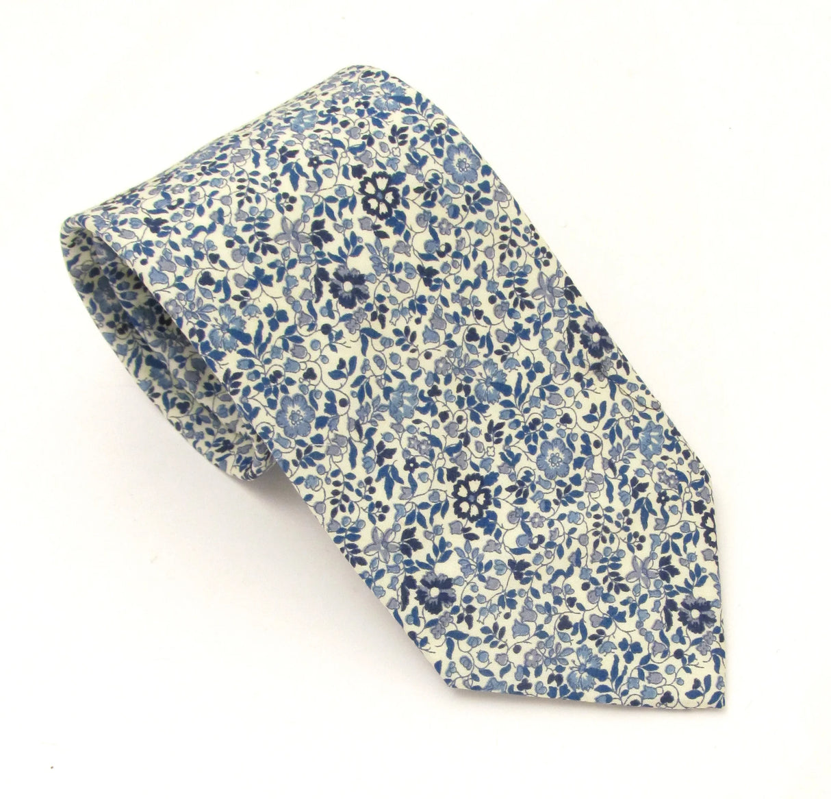 VAN BUCK Liberty Print Cotton Tie & Pocket Square - Katie & Millie Blue