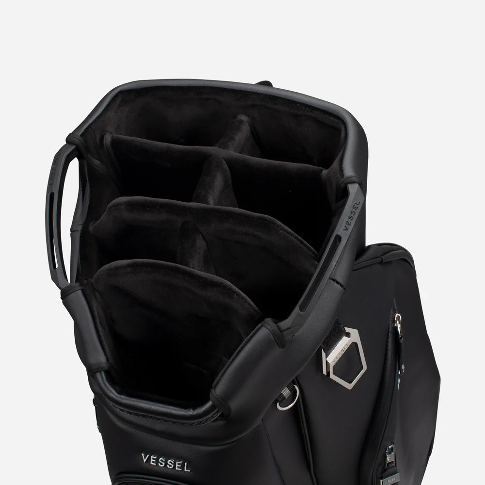 VESSEL Lux Cart II Golf Bag - Pebbled Black 7 Way Divider Top