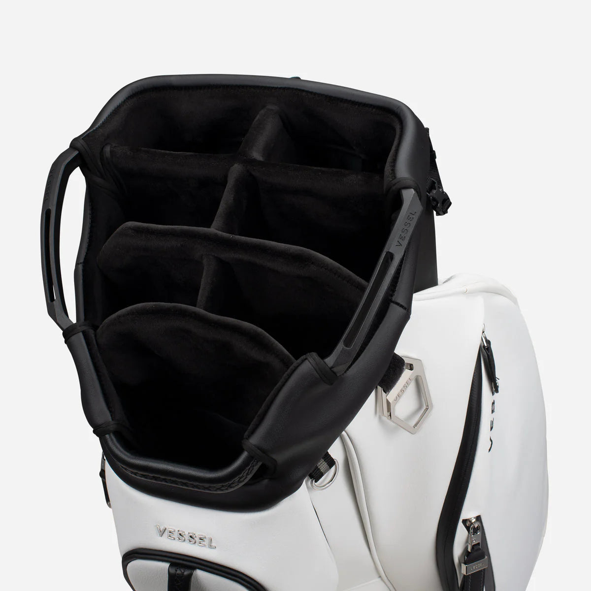 VESSEL Lux Cart II Golf Bag - Pebbled White