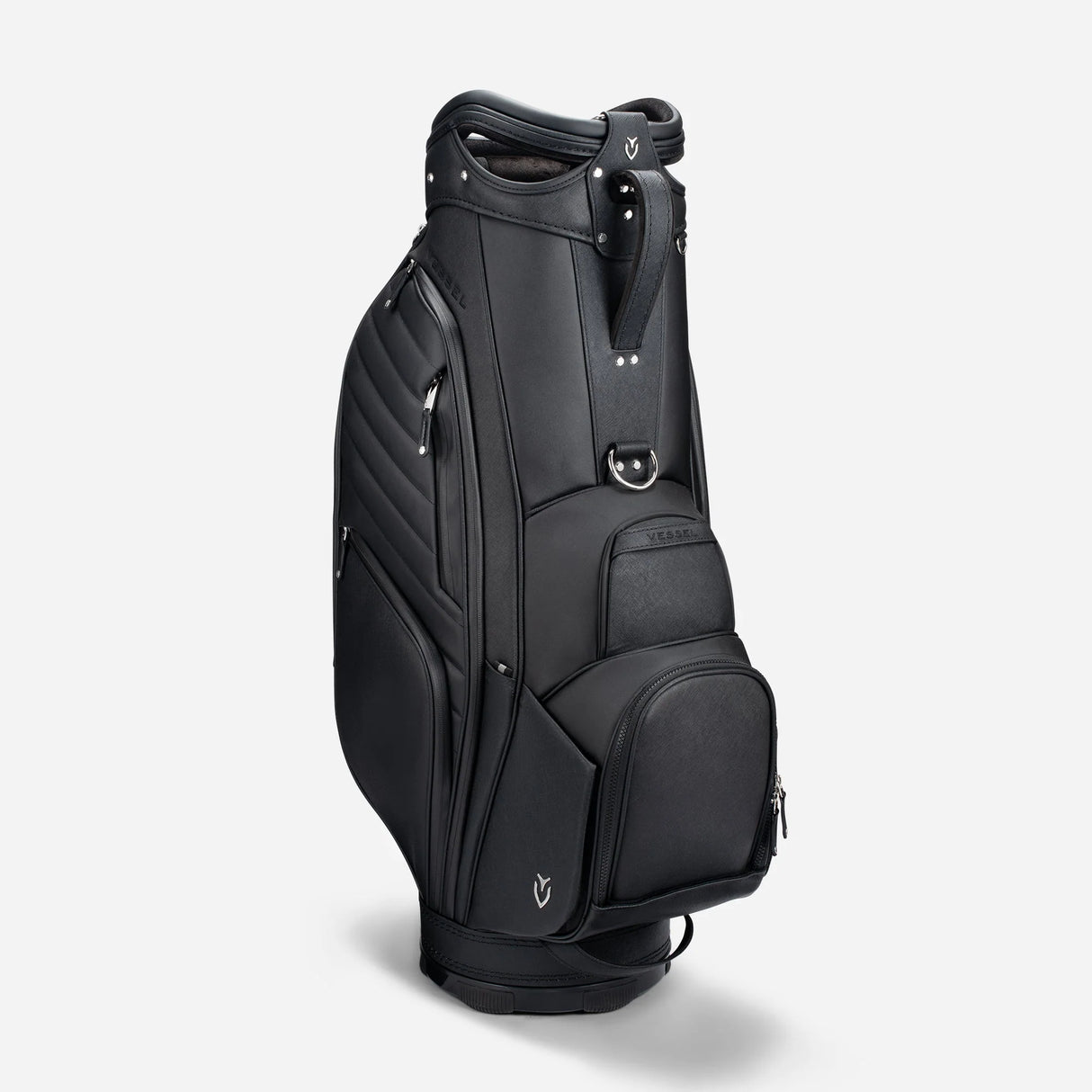 VESSEL Lux Prime Cart Golf Bag - Tour Styling Luxury Performance - Black