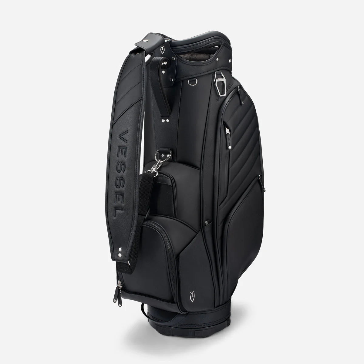 VESSEL Lux Prime Cart Golf Bag - Tour Styling Luxury Performance - Black