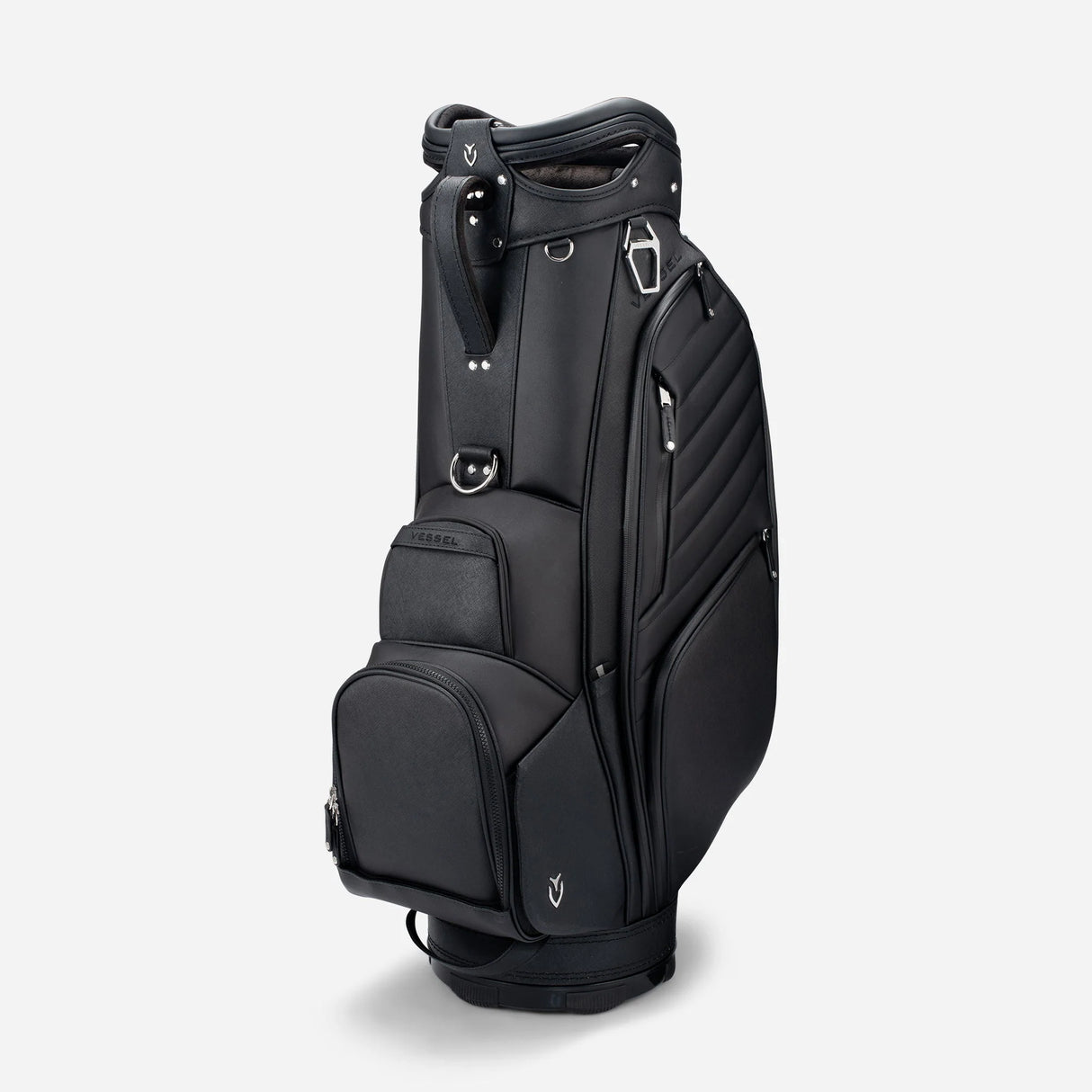 VESSEL Lux Prime Cart Golf Bag - Tour Styling Luxury Performance - Black