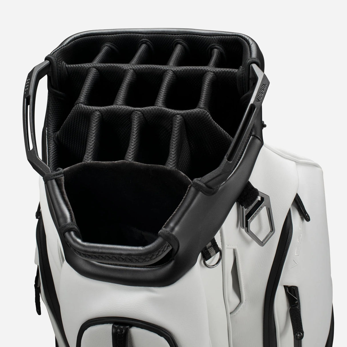 VESSEL Lux Pro Cart Golf Bag - White - 15 Way Diver Top