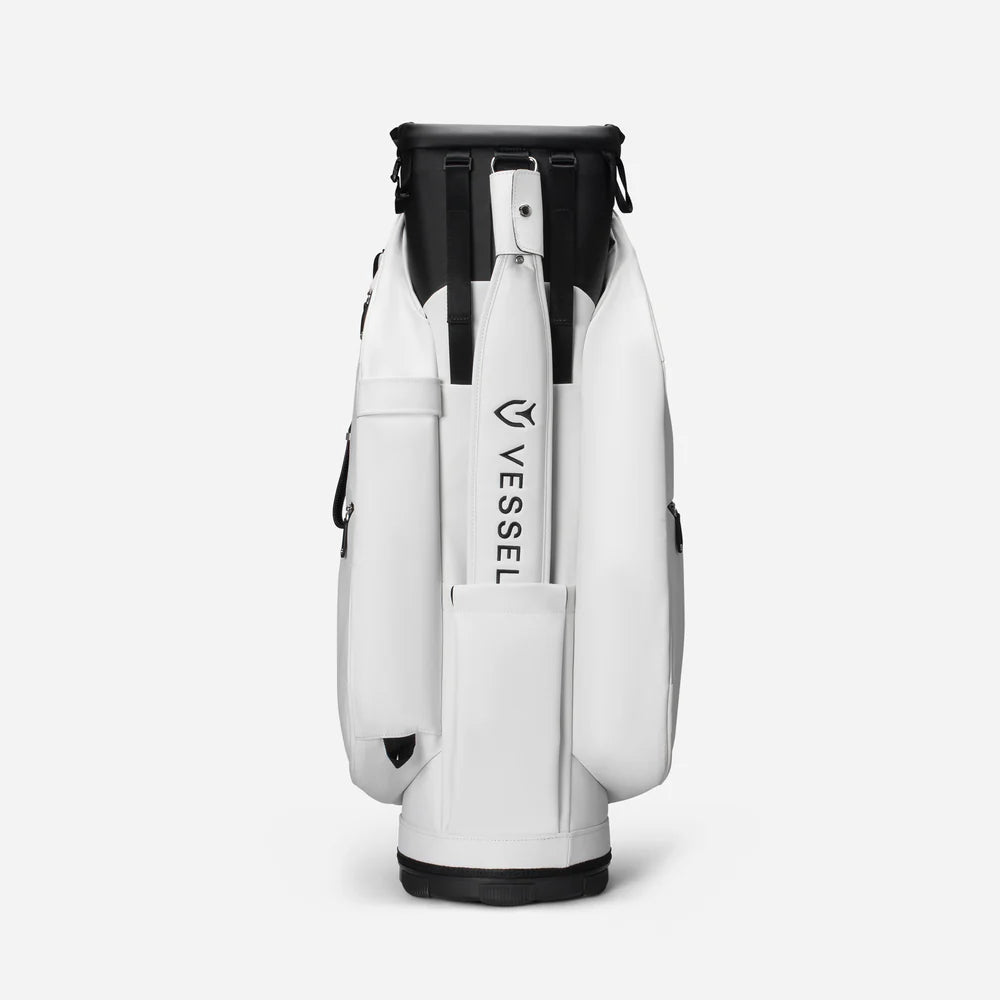 VESSEL Lux Pro Cart II Golf Bag - Pebbled White Strap