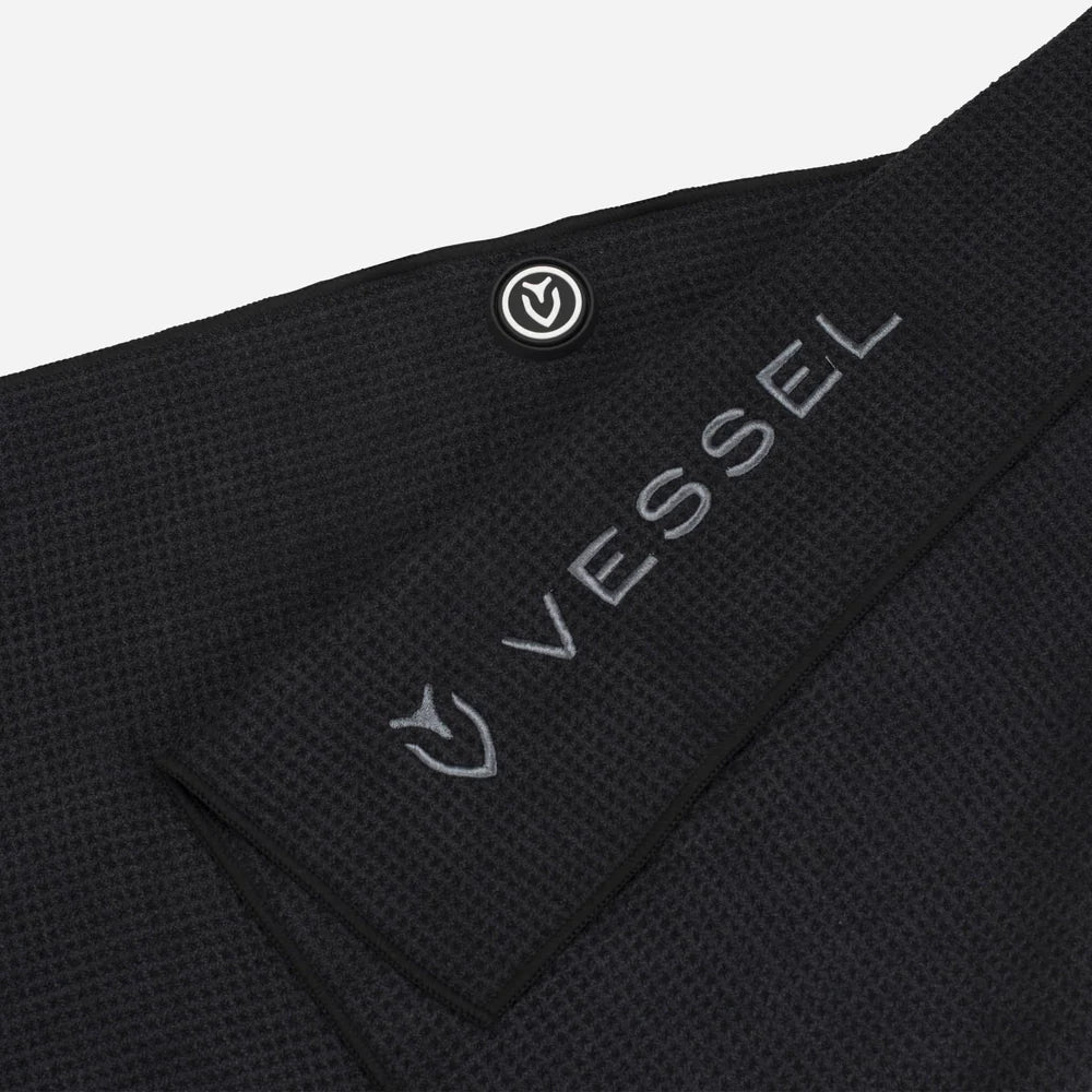 VESSEL Magnetic Golf Towel 20" x 40" - Black