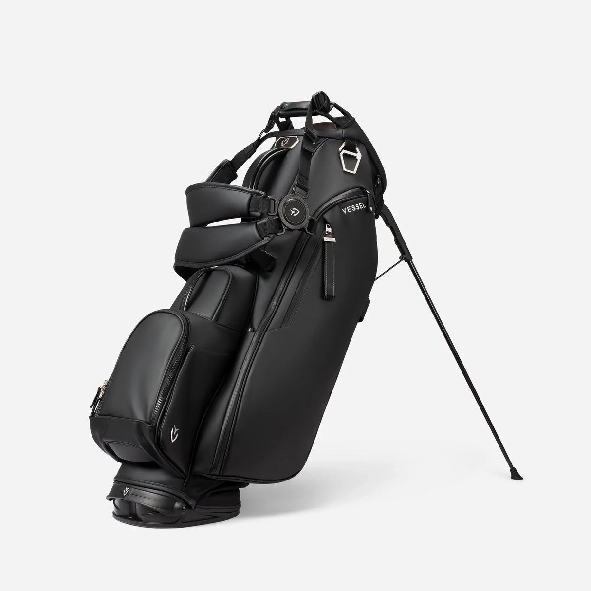 VESSEL Player V Stand Golf Bag - Pebbled Black