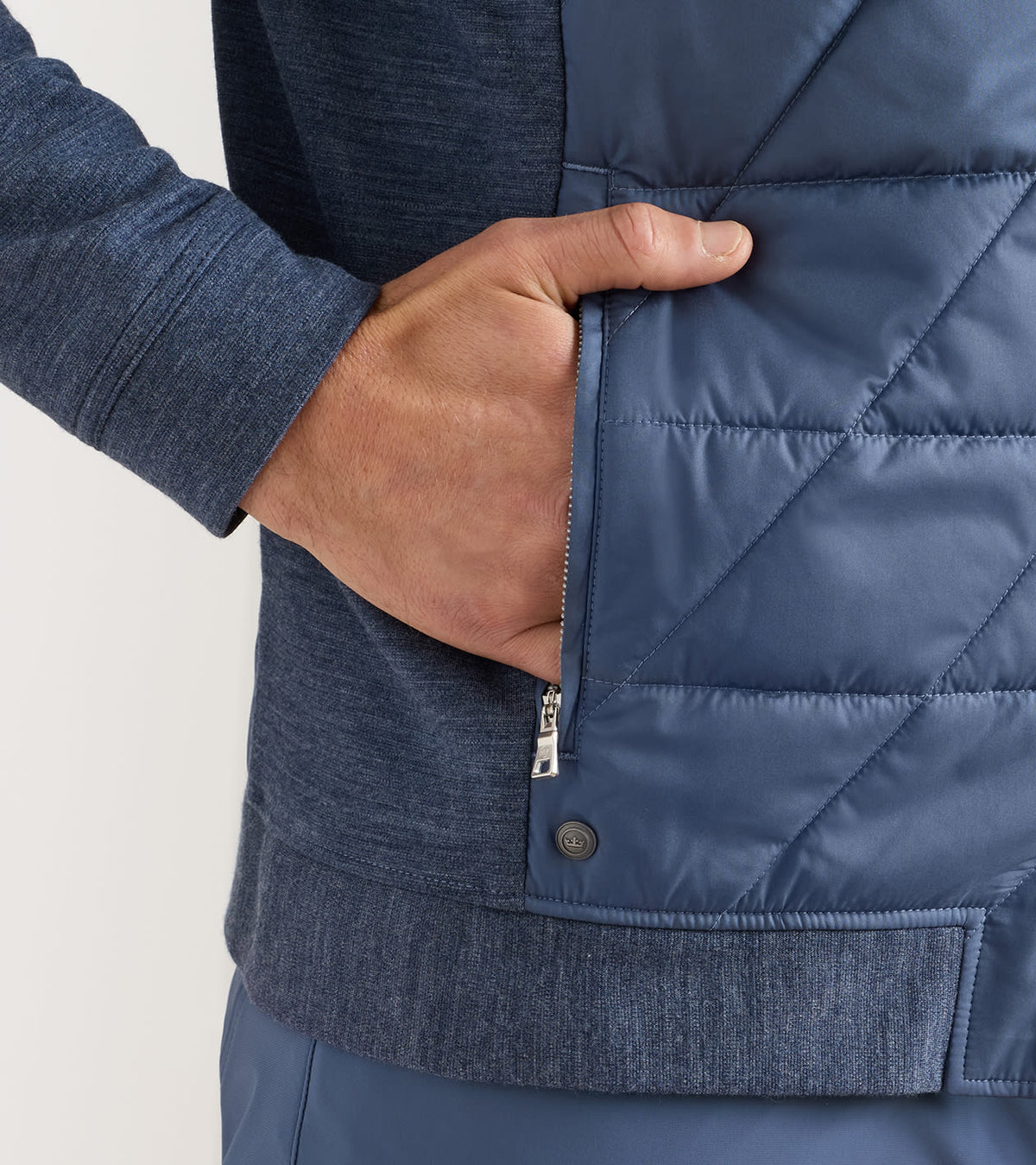 Peter Millar Walker Hybrid Jacket in Cadet - detail