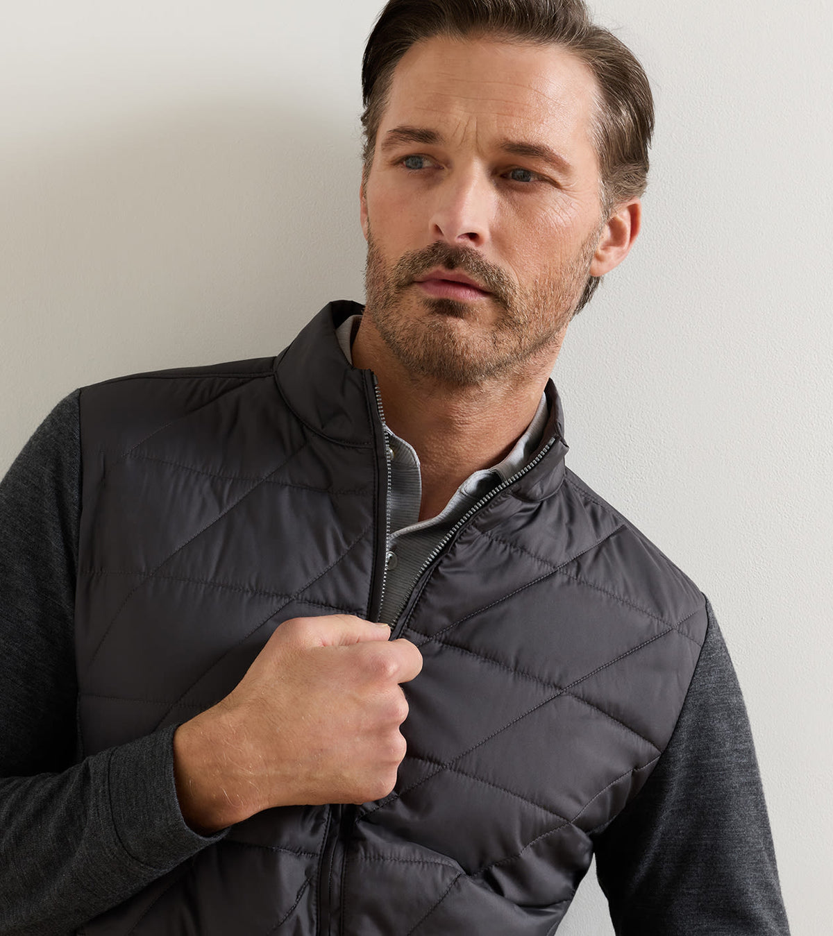 Peter Millar Walker Hybrid Jacket in Iridium - fabric detail