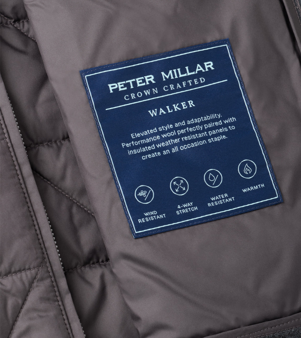 Peter Millar Walker Hybrid Jacket in Iridium - interior