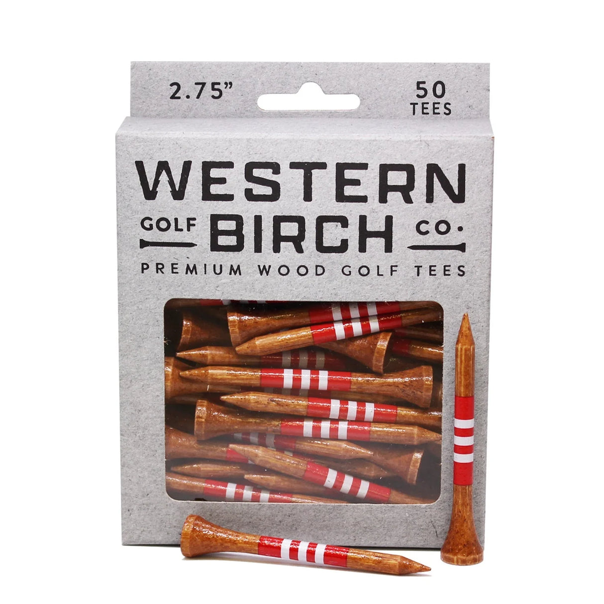 WESTERN BIRCH Signature Striped Premium Bamboo Golf Tees – 2¾" (70mm) - Maseratee II