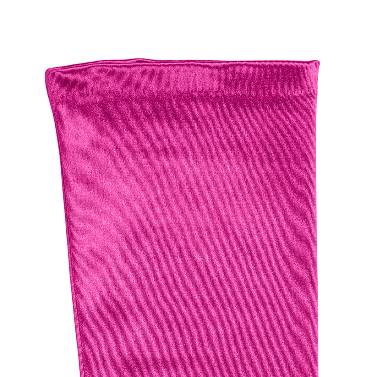 Women's long opera satin gloves in fuchsia - cuff of the glove palm side
