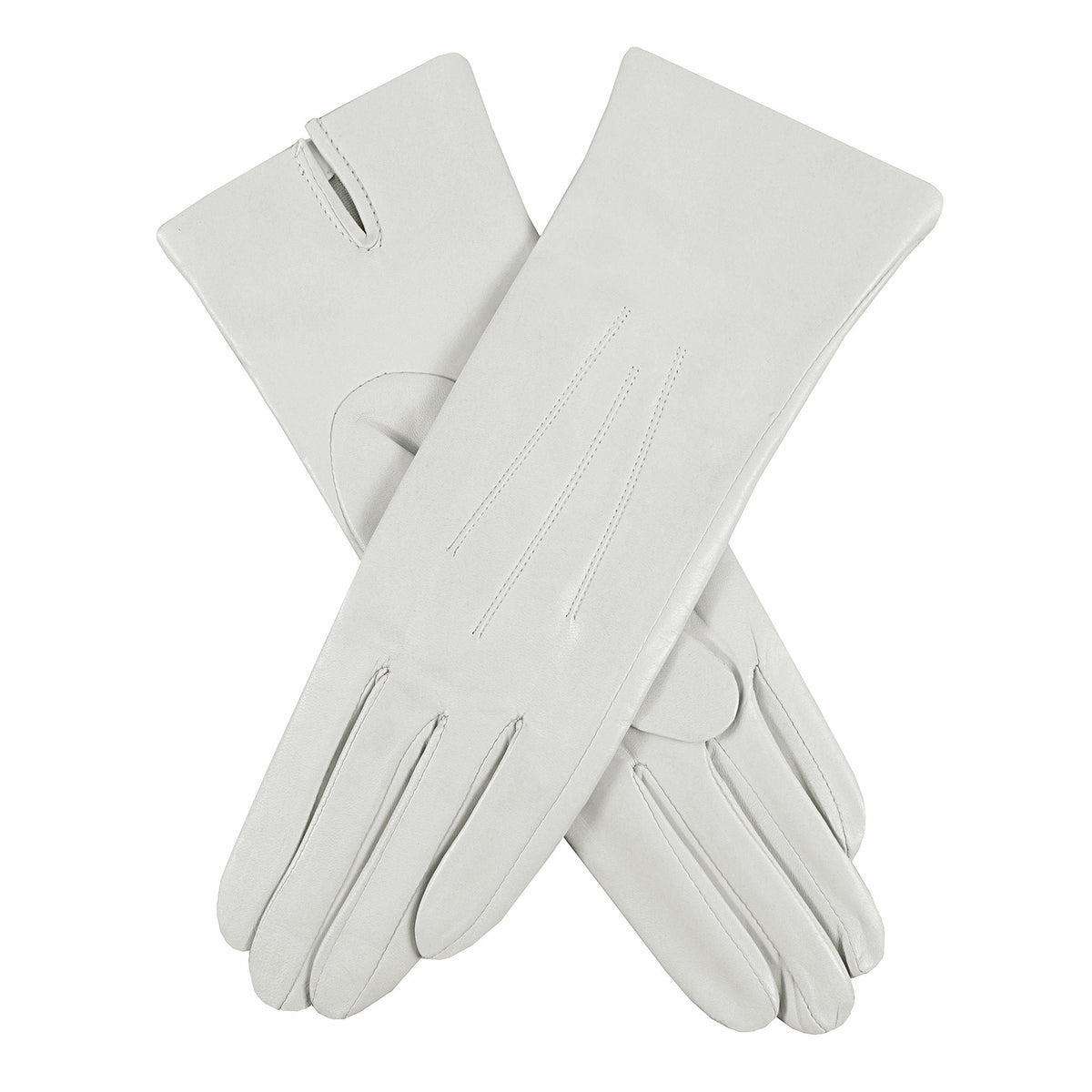 women's silver silk lined leather gloves