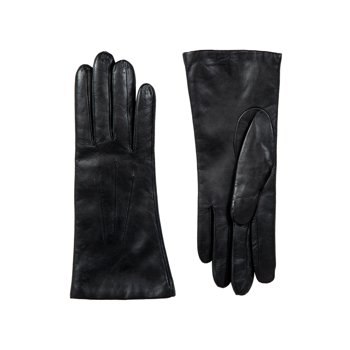 DENTS Isabelle women’s cashmere-lined leather gloves in black – side
