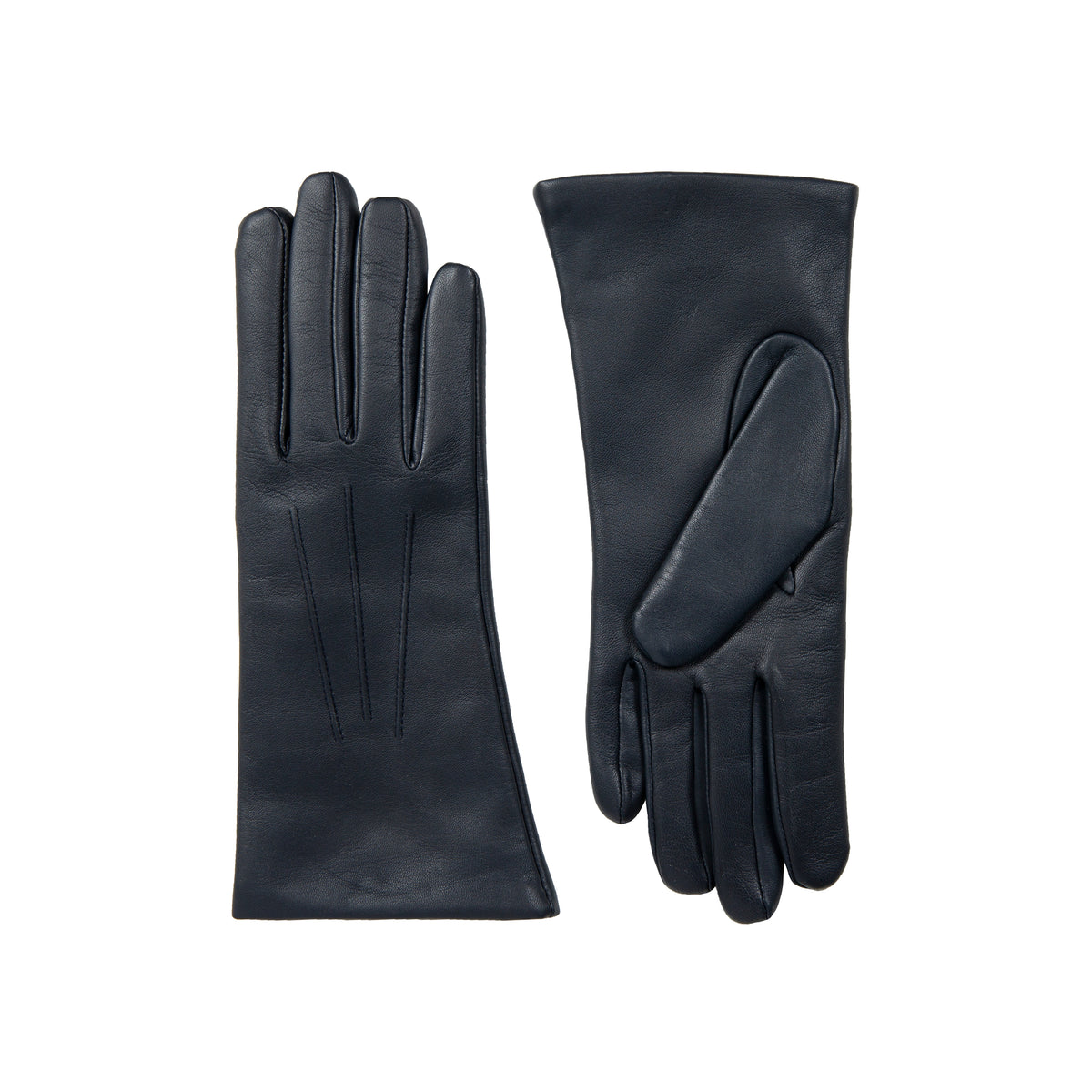 DENTS Isabelle women’s cashmere-lined leather gloves in navy – side