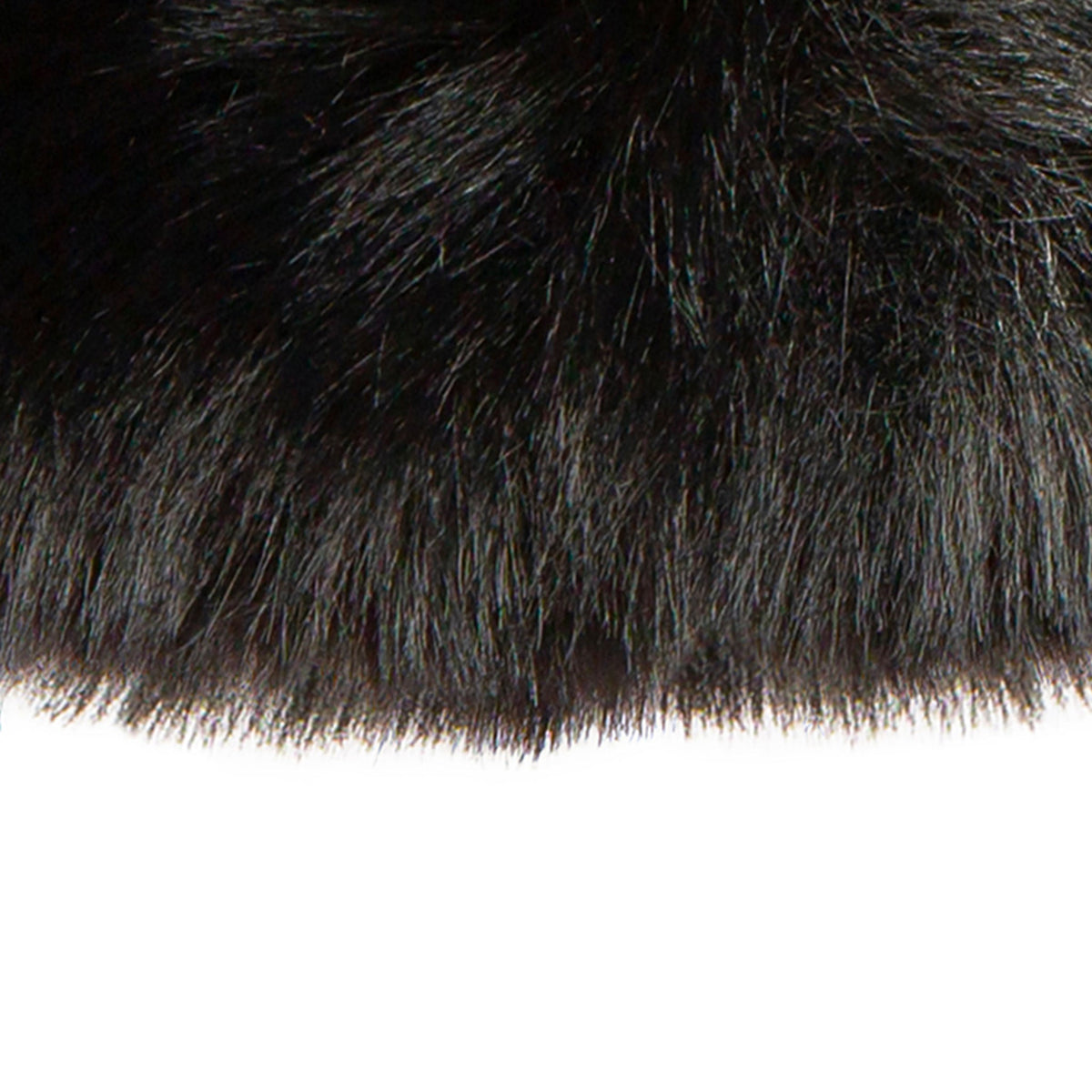 Women's touchscreen velour-lined faux suede gloves with faux fur cuffs in black right cuff
