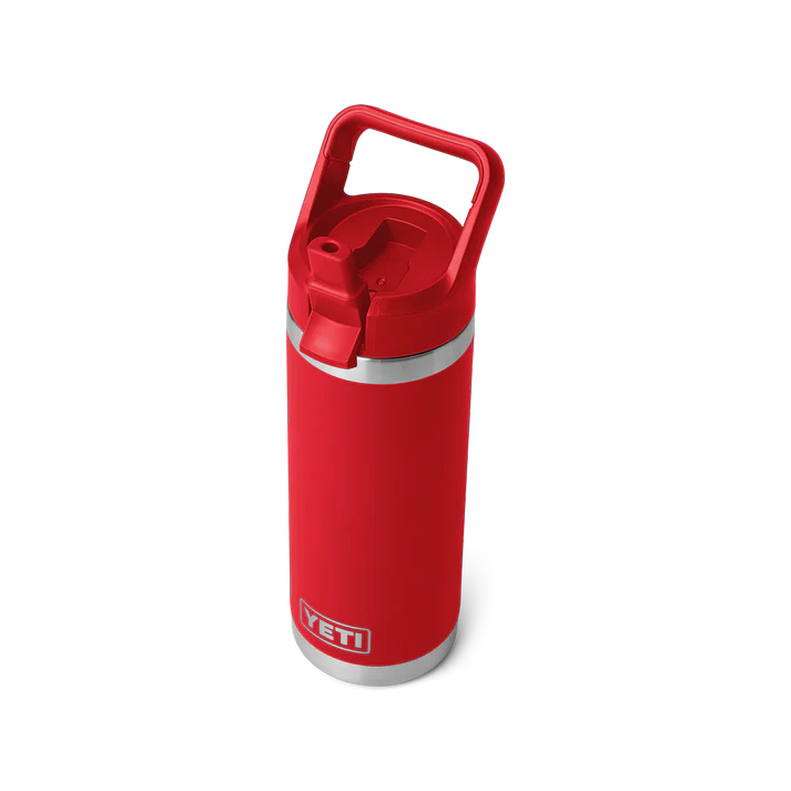 YETI Rambler 18 OZ (532ml) Bottle With Straw Cap - Rescue Red - angled view