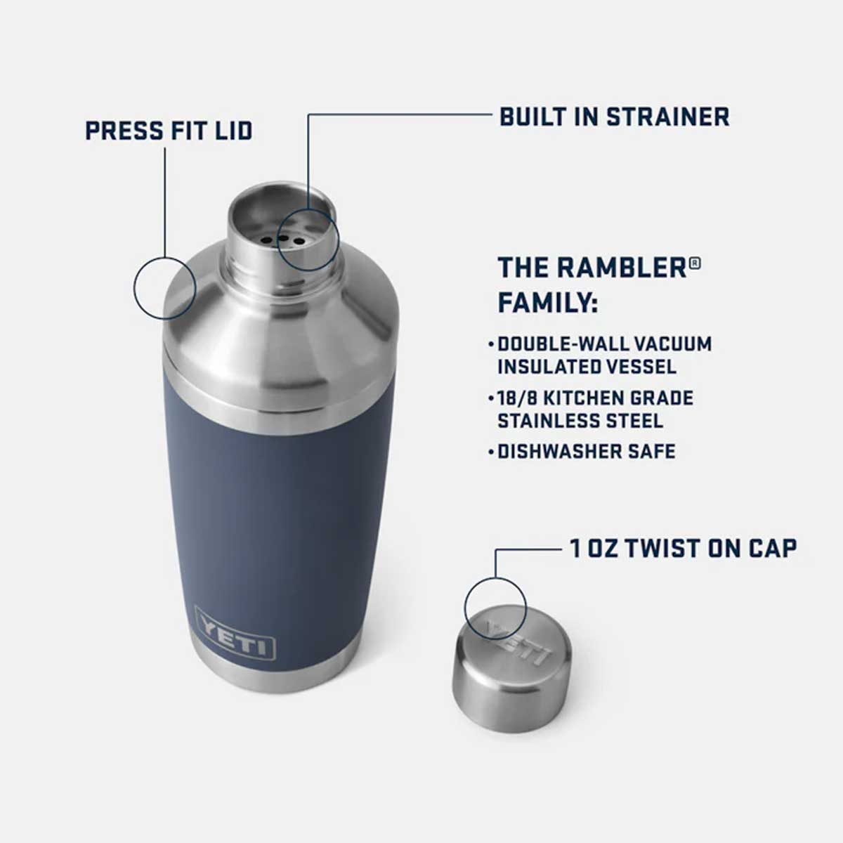 YETI Rambler 20oz Cocktail Shaker - Big Sky Blue