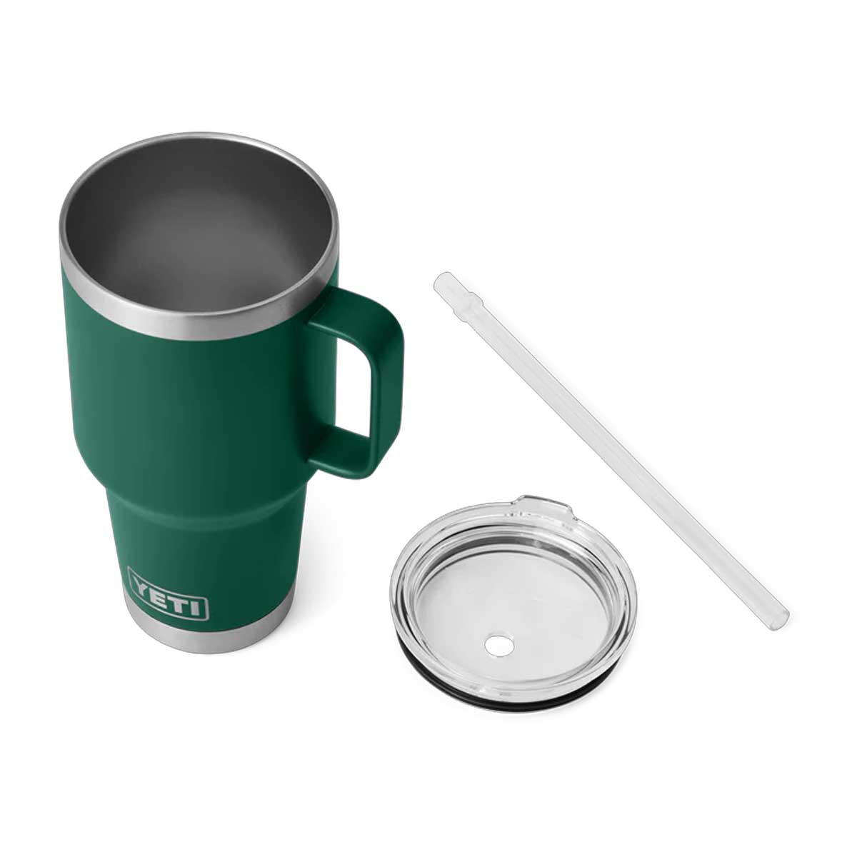 YETI Rambler 35 OZ (994ml) Straw Mug With Straw Lid - Black Forest Green
