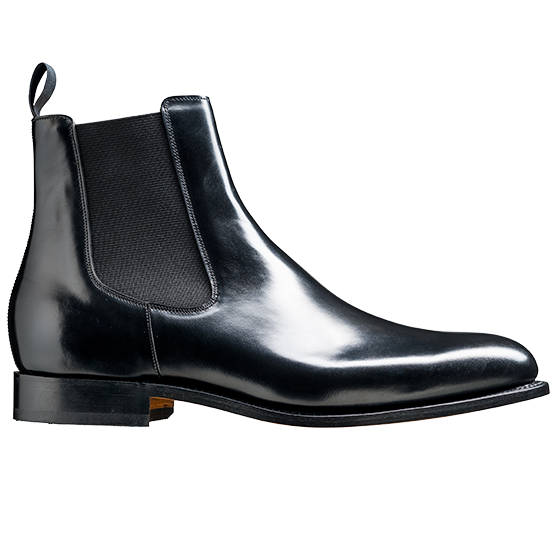 BARKER Bedale Boots - Mens Chelsea - Black Hi-Shine Barker Shoes