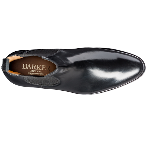 BARKER Bedale Boots - Mens Chelsea - Black Hi-Shine Barker Shoes