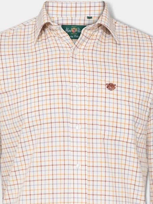 ALAN PAINE Ilkley Mens Country Check Shooting Shirt - Brown