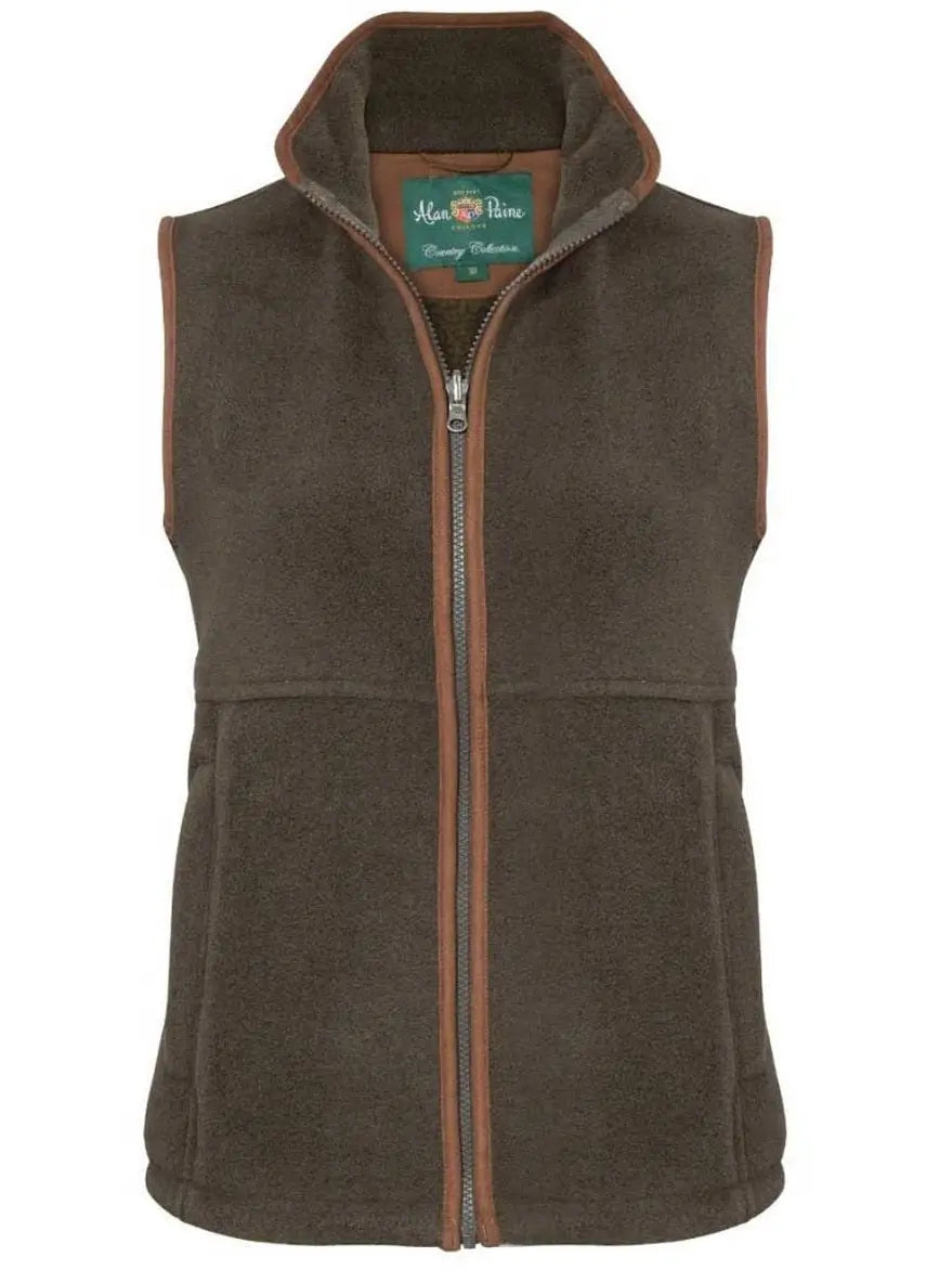 ALAN PAINE Gilet - Ladies Aylsham Fleece Waistcoat - Bordeaux