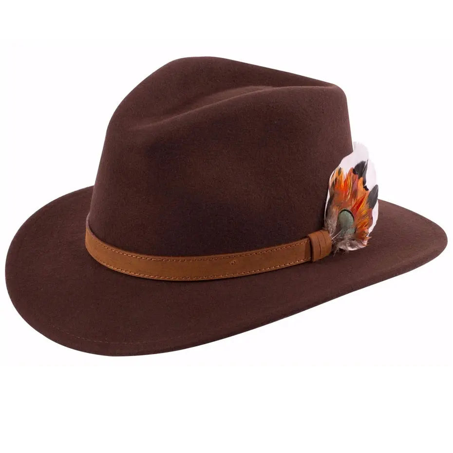 ALAN PAINE - Richmond Fedora Hat - Brown