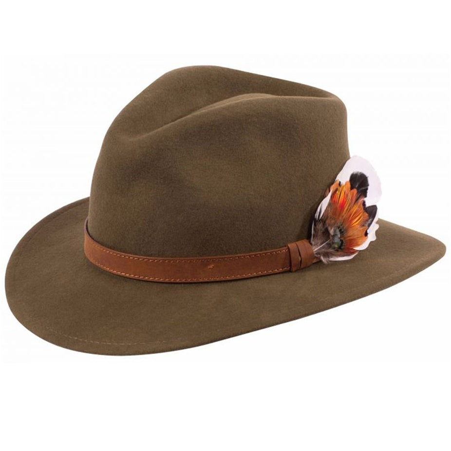 ALAN PAINE - Richmond Fedora Hat - Olive