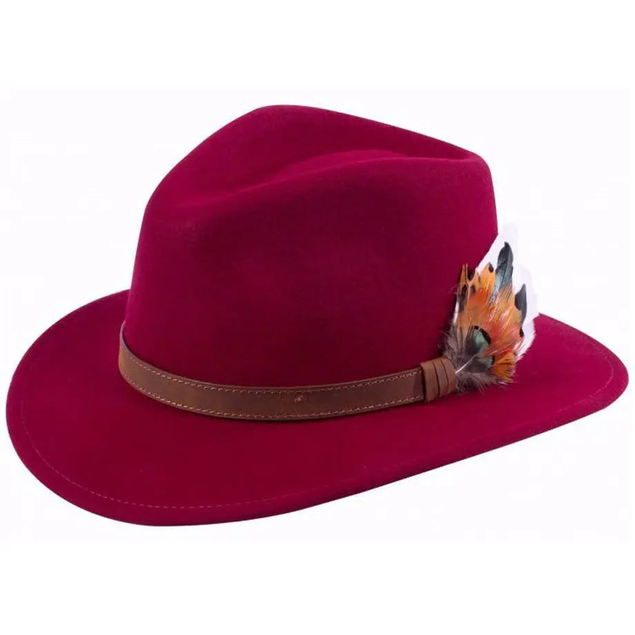 ALAN PAINE - Richmond Fedora Hat - Wine