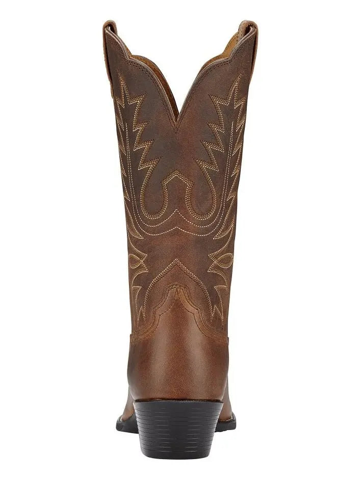 ARIAT Heritage Western R Toe Boots - Womens Cowgirl - Distressed Brown Ariat