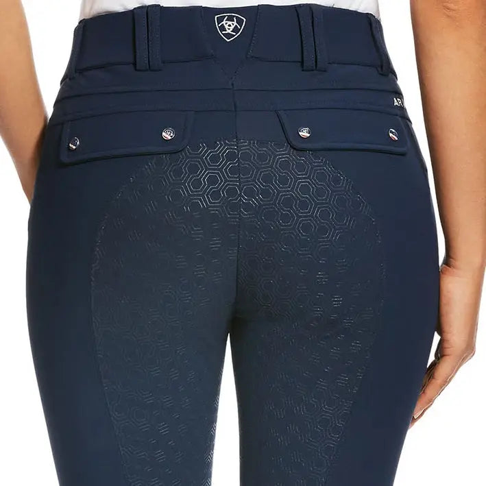 ARIAT Tri Factor Grip Full Seat Breeches – Womens - Navy Ariat