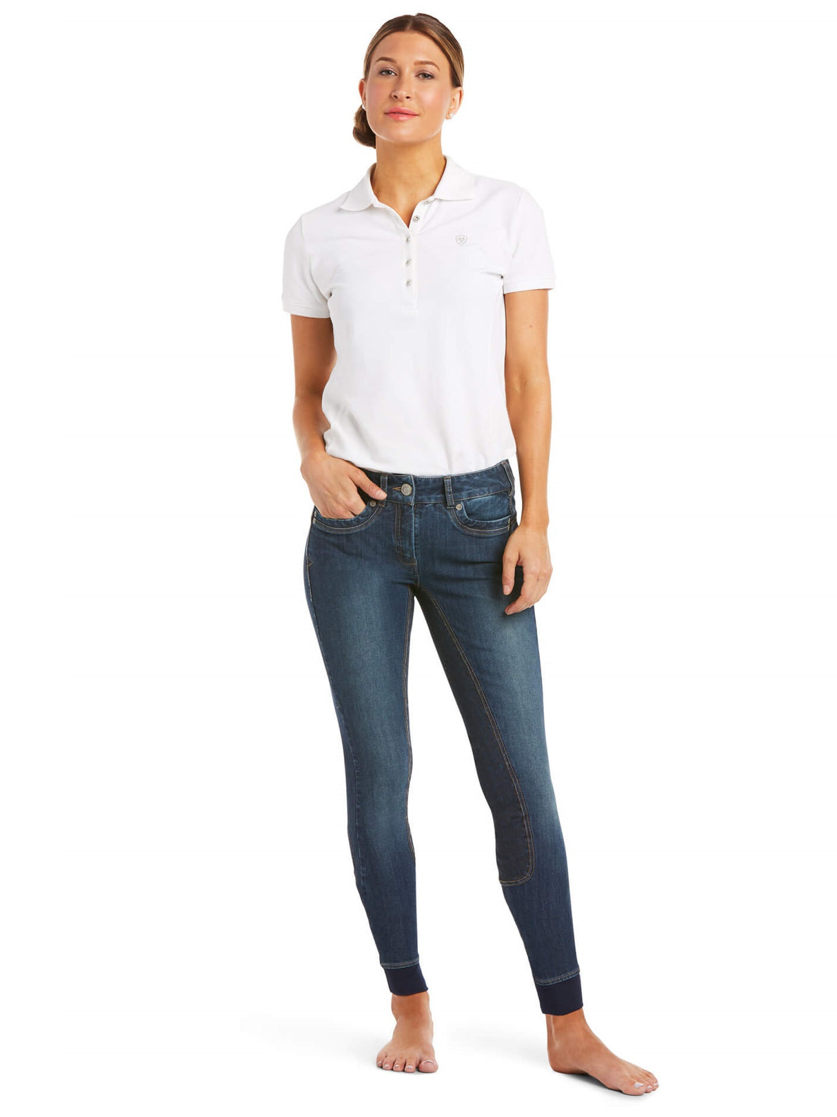 ARIAT Halo Denim Riding Breeches – Womens Full Seat - Marine Blue Ariat