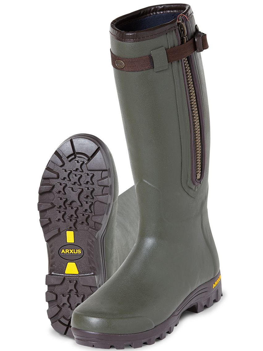 ARXUS Primo Nord Air Wellington Boots - Neoprene Zip - Dark Olive Arxus