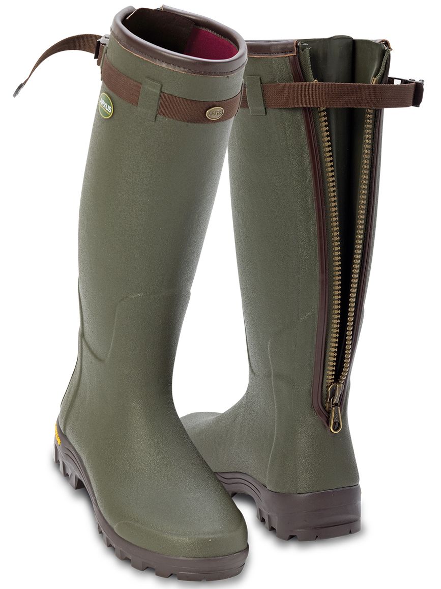 ARXUS Primo Nord Zip Wellington Boots - Neoprene Zip - Dark Olive Arxus