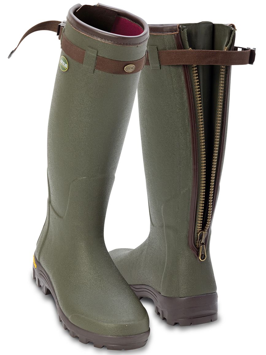 40% OFF - ARXUS Primo Nord Zip Wellington Boots - Neoprene - Dark Olive - Size: UK 4.5