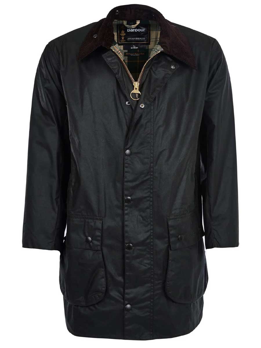BARBOUR Border Wax Jacket - Mens - Sage
