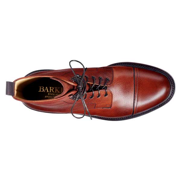 BARKER Donegal Boots - Mens Toe Cap - Antique Rosewood Calf