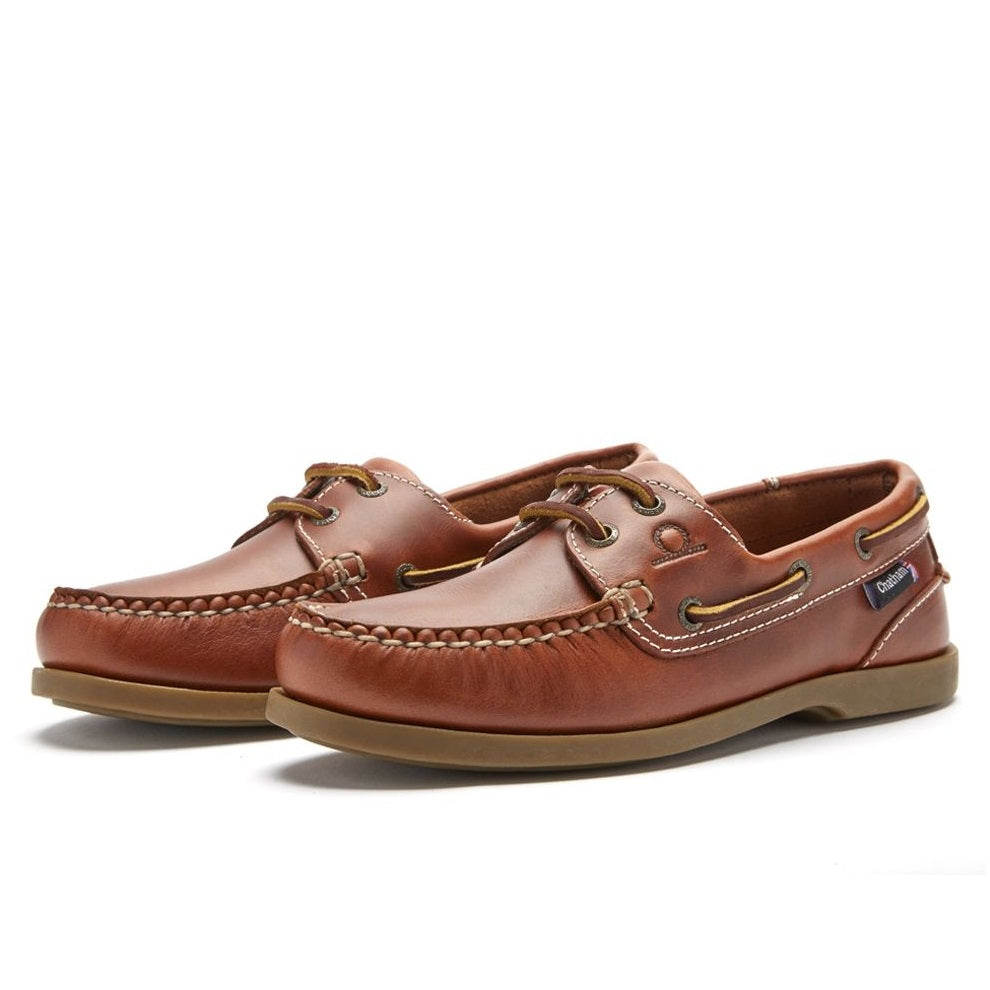 CHATHAM Ladies Deck II G2 Leather Boat Shoes - Chestnut