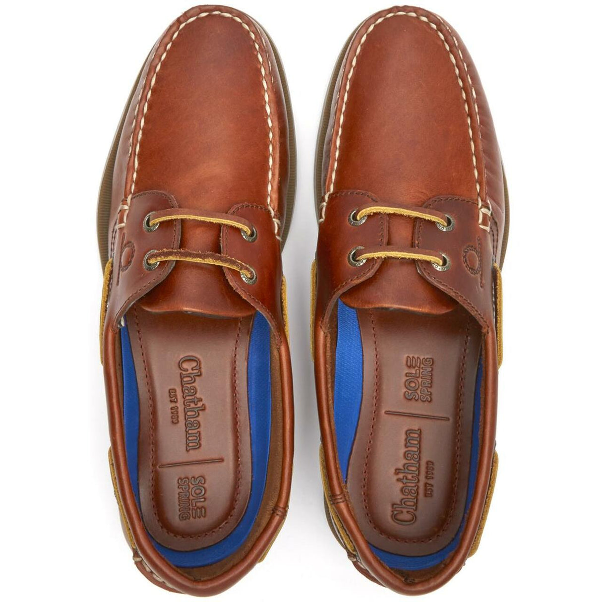 50% OFF CHATHAM Mens Deck II G2 Leather Boat Shoes - Chestnut Size: UK 10.5 / Euro 44.5 Chatham